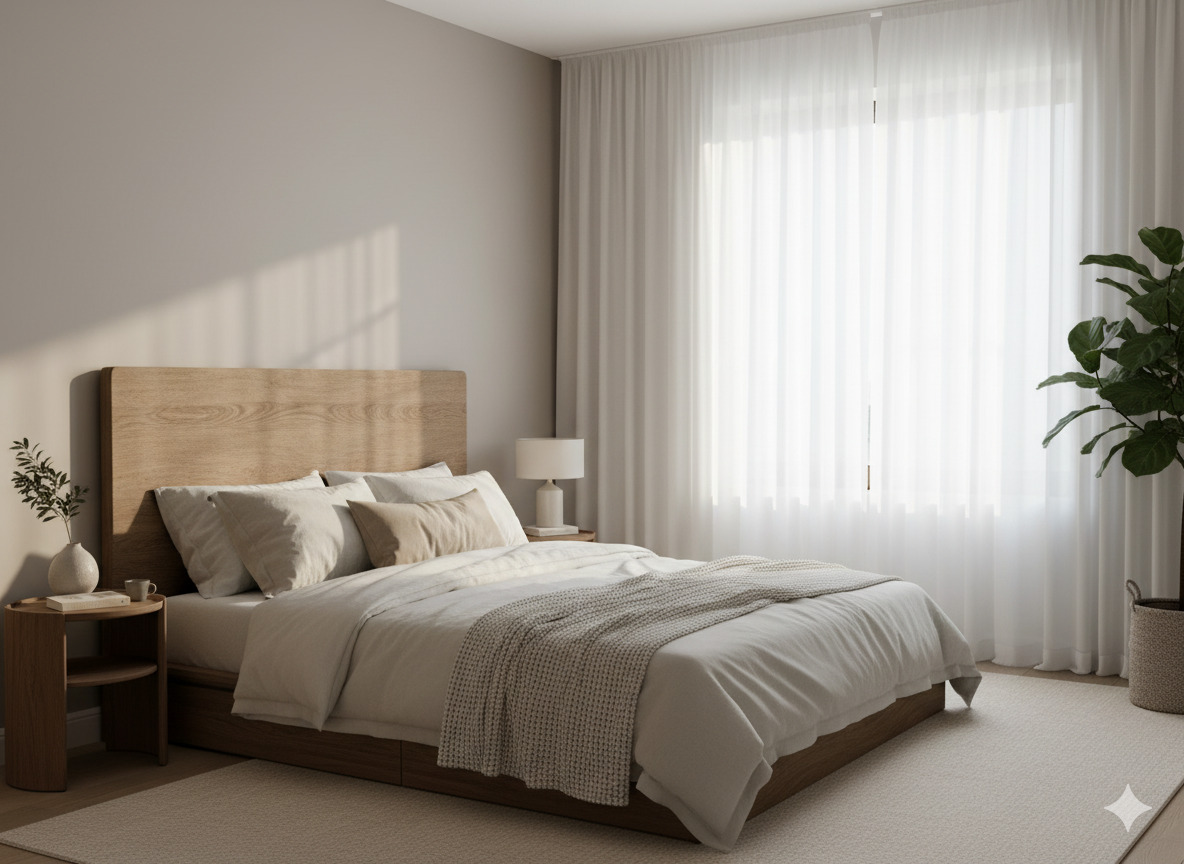 Rustige slaapkamer styling